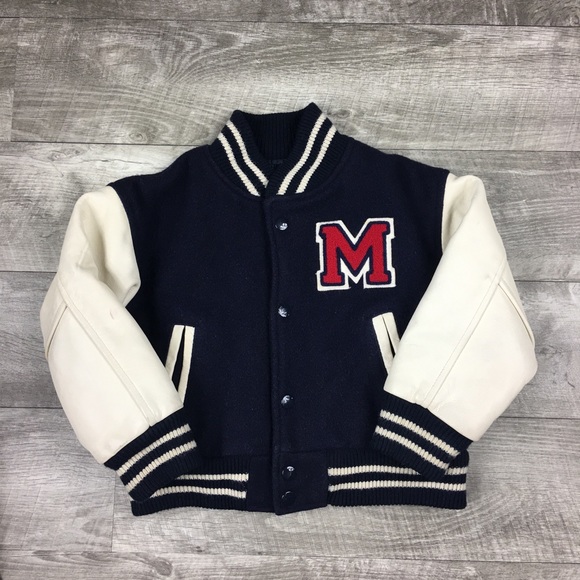 The Disney Store Jackets & Coats Disney Letterman Leather Wool